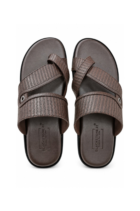 Black Stone 27 Heritage Cross Brown Sandals